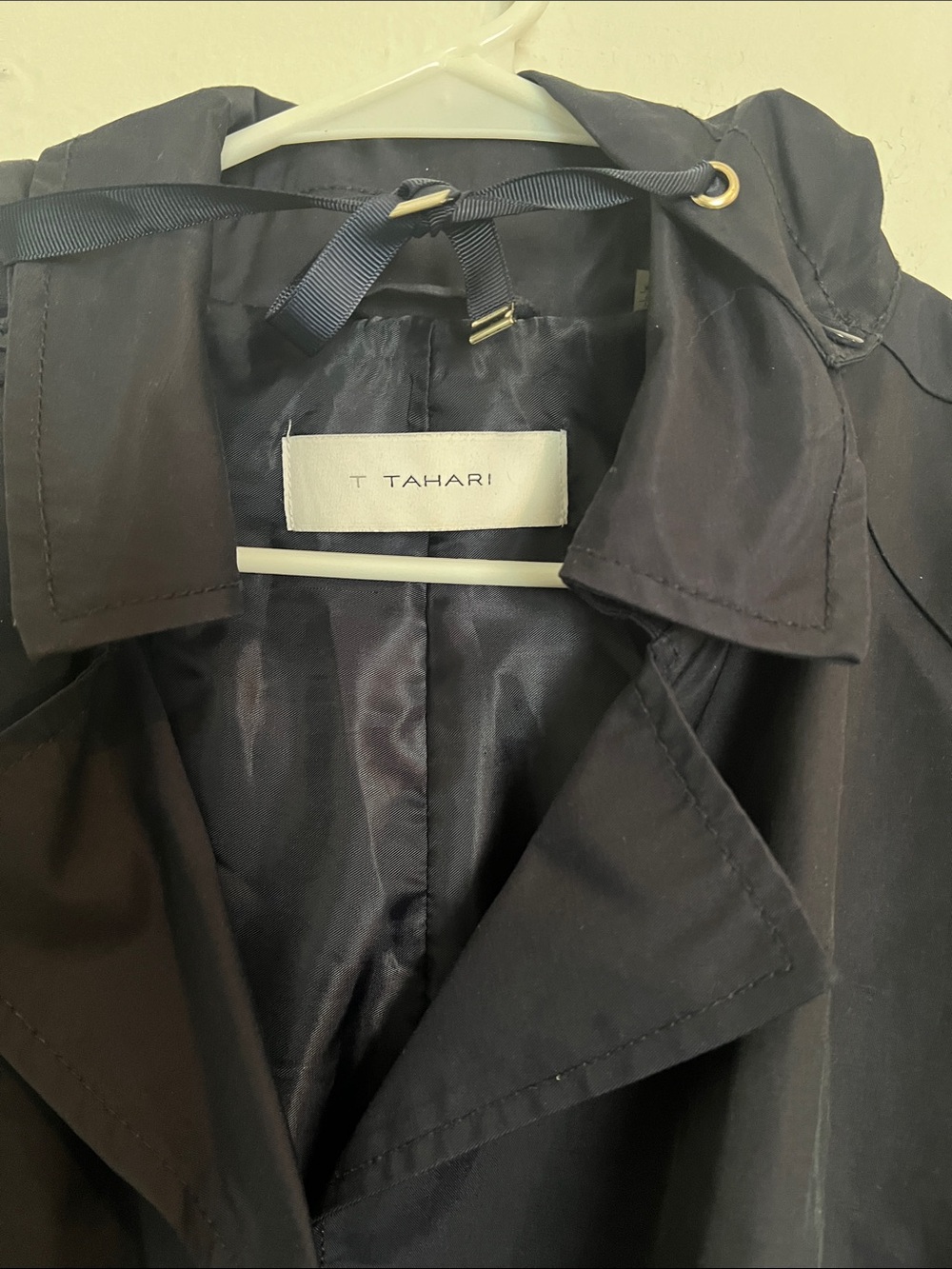 T Tahari Navy Blue Men's Trench Coat